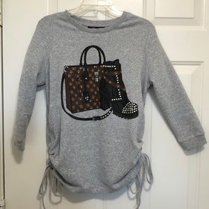 Love+Lace Women’s Sleeves Embellished Top Sweater Blouse